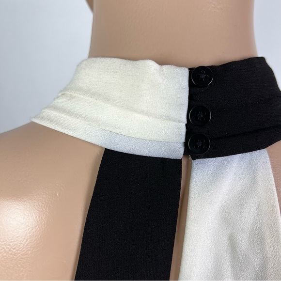 HALSTON HERITAGE COLORBLOCK MINI DRESS - Picture 8 of 11